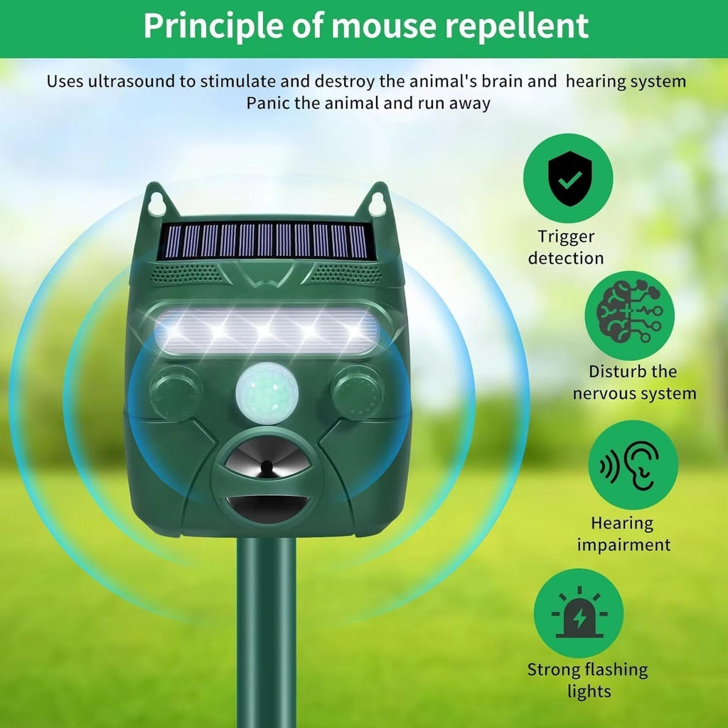 Ultrasonic Cat and Bird Deterrent with Solar Power for Gardens