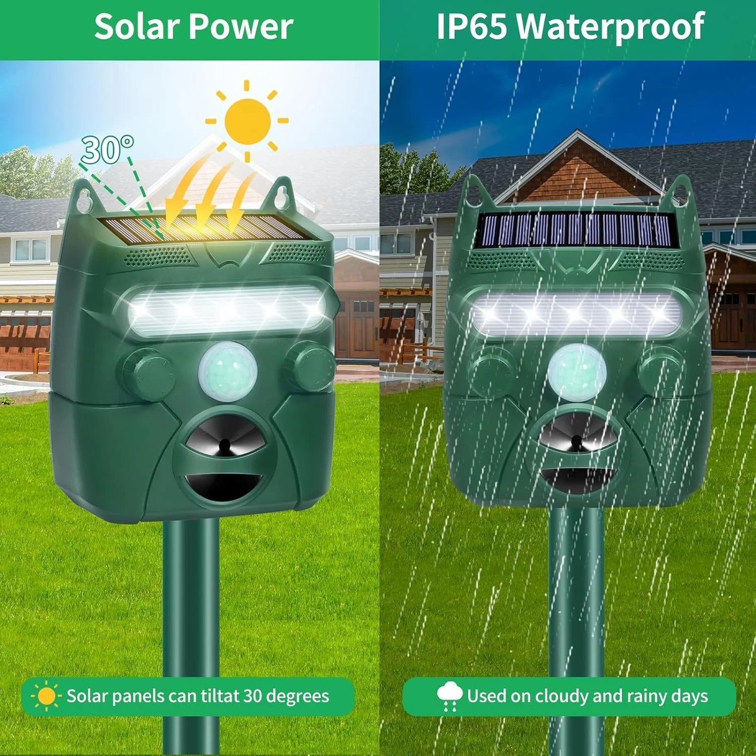 Ultrasonic Cat and Bird Deterrent with Solar Power for Gardens