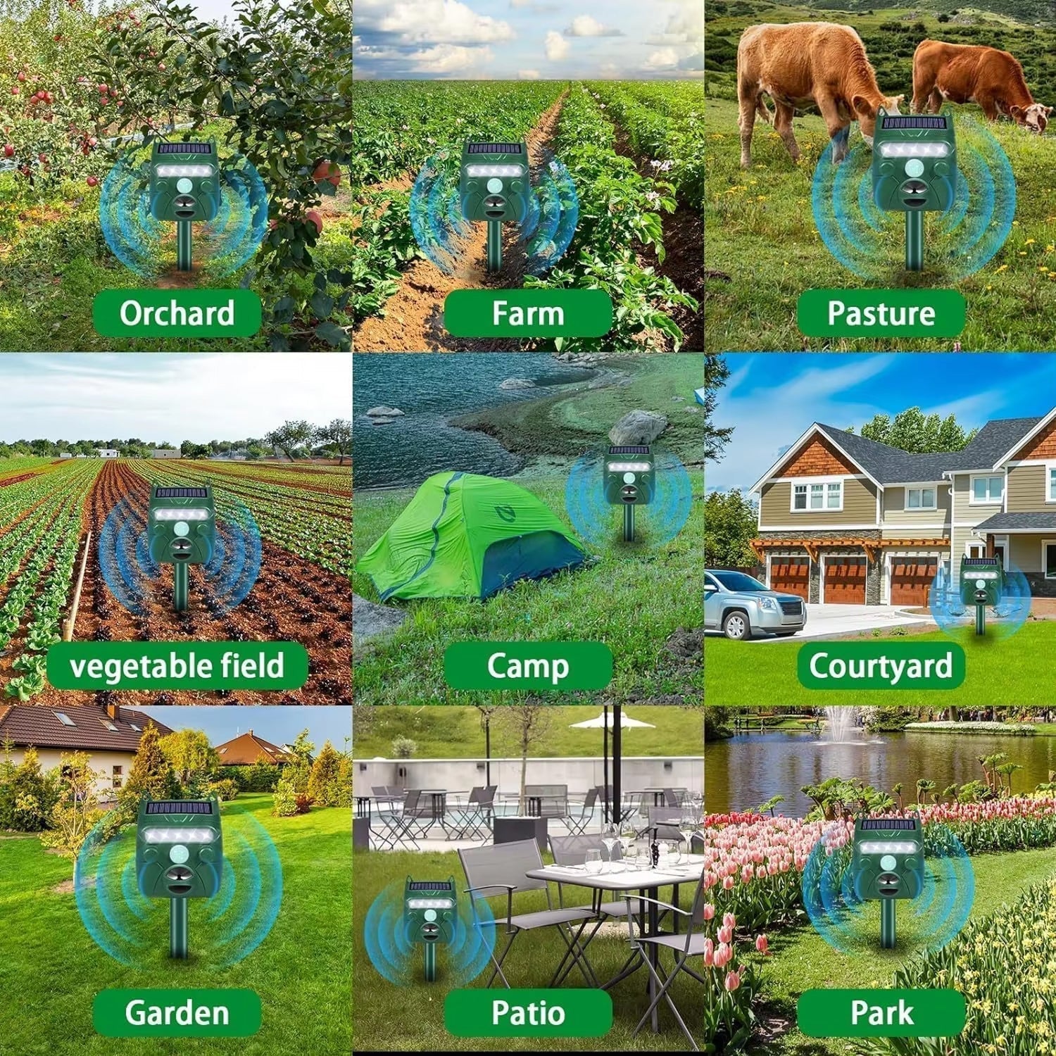 Ultrasonic Cat and Bird Deterrent with Solar Power for Gardens