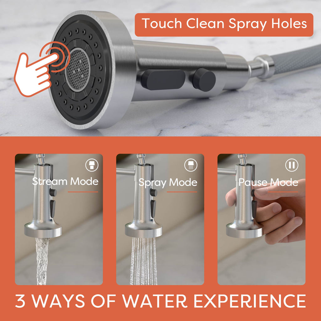 Stainless Steel High Arc Pull Down Kitchen Faucet with Single Handle