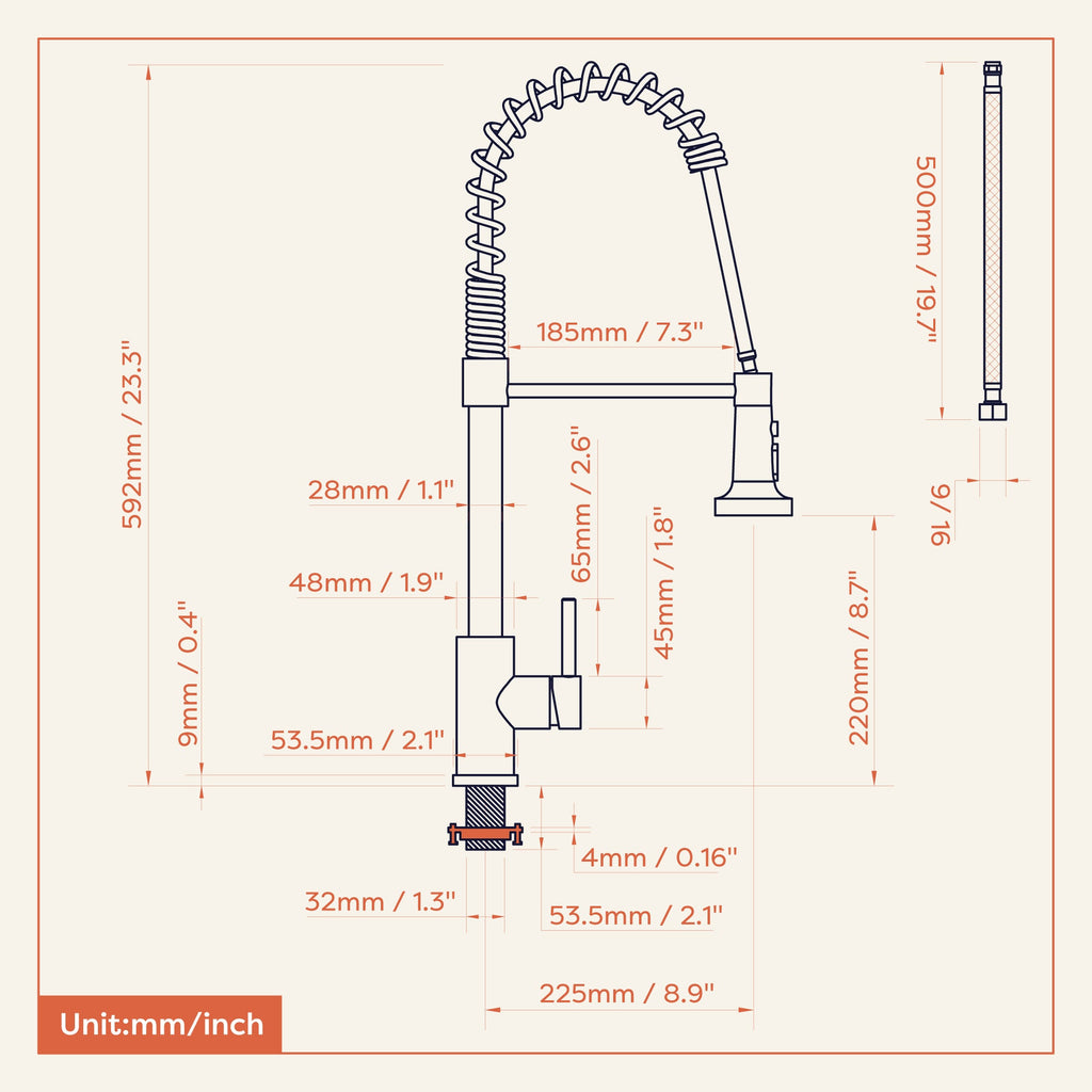 Stainless Steel High Arc Pull Down Kitchen Faucet with Single Handle