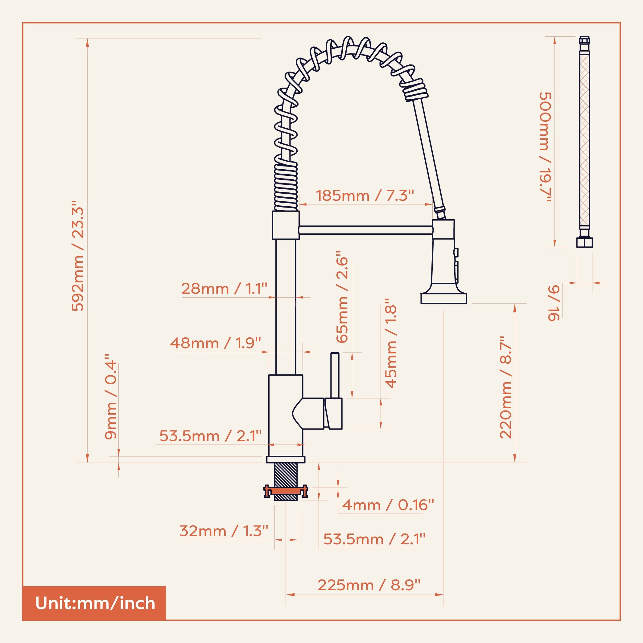 Stainless Steel High Arc Pull Down Kitchen Faucet with Single Handle