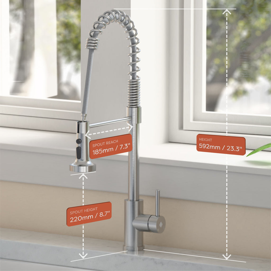Stainless Steel High Arc Pull Down Kitchen Faucet with Single Handle