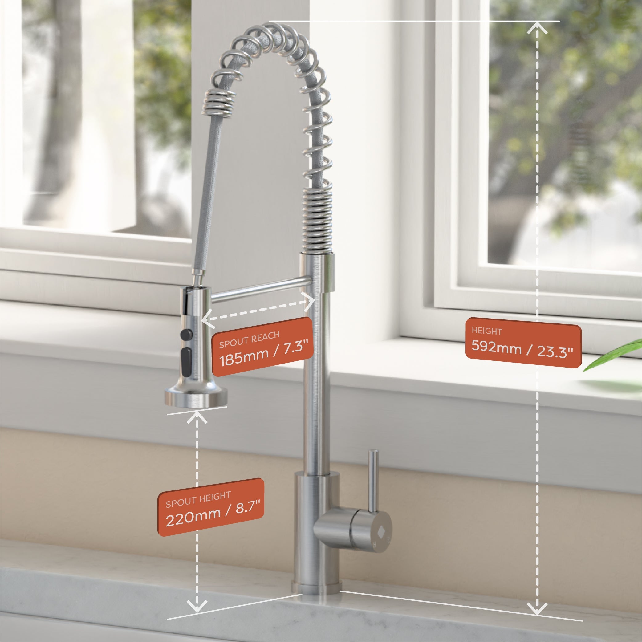 Stainless Steel High Arc Pull Down Kitchen Faucet with Single Handle