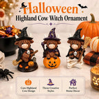 Halloween Highland Cow Witch Resin Tabletop Ornament Decor