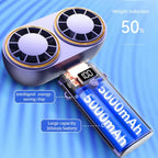 Portable Double-Cooler Handheld Fan with 5 Speeds for Travel Use