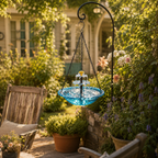 Solar Hanging Bird Bath Fountain with Two-Tier Water Cascade