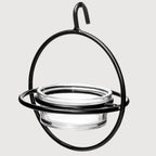 Black Steel Hummingbird Feeder with Clear Bowl for Outdoor Garden