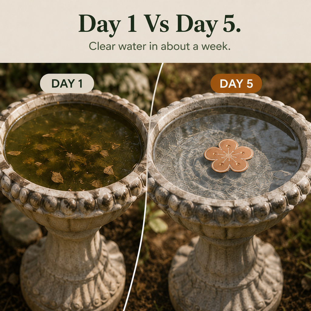 Pure Copper Bird Bath Purifier Disc for Algae Control