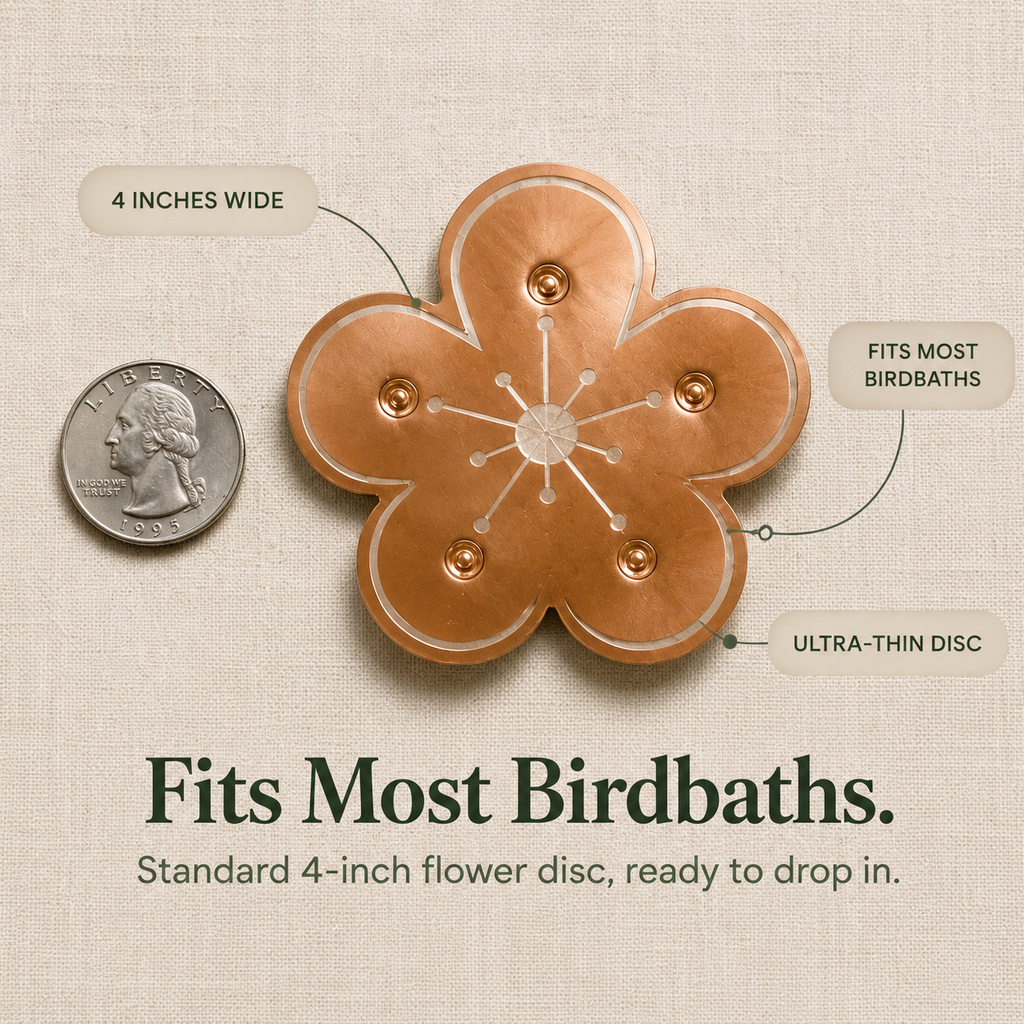 Pure Copper Bird Bath Purifier Disc for Algae Control