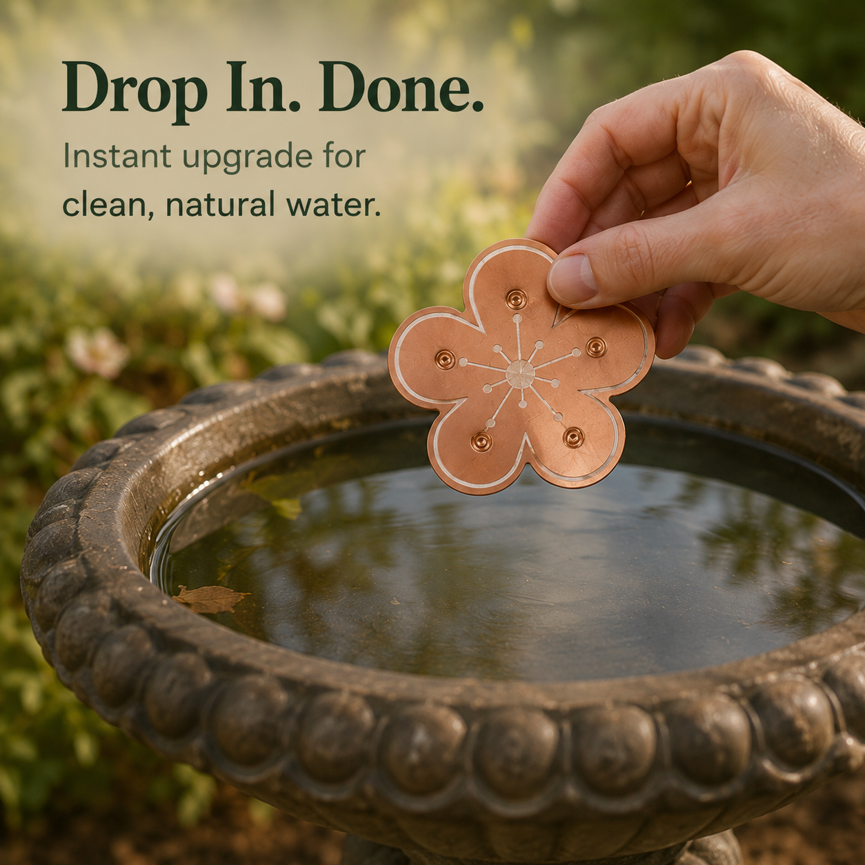 Pure Copper Bird Bath Purifier Disc for Algae Control