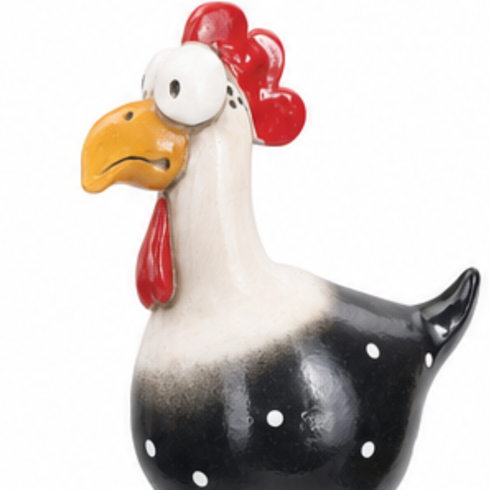 Hand Painted Resin Garden Hen Decor with Dangling Legs, Outdoor Chicken Statue