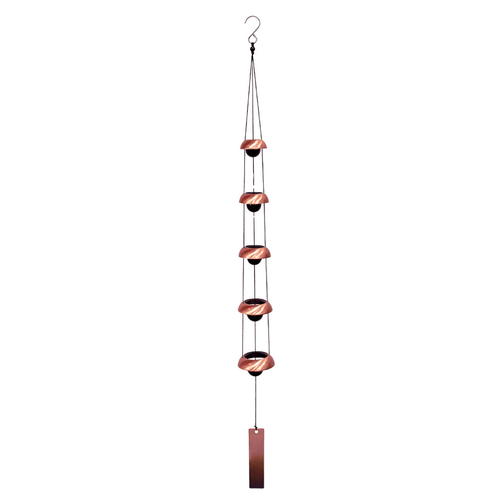 Five Bell Brass Wind Chime for Outdoor Porch and Garden Decor