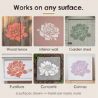 6-Piece Flower Stencil Set, Reusable Floral Templates for Garden Painting