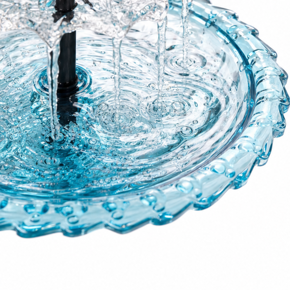 Solar Hanging Bird Bath Fountain with Two-Tier Water Cascade
