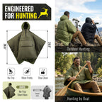 3-in-1 Wearable Hooded Poncho Blanket – Lightweight Camping Blanket with Pocket
