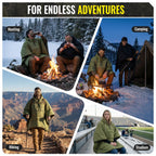 3-in-1 Wearable Hooded Poncho Blanket – Lightweight Camping Blanket with Pocket