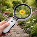 45x handheld magnifying glass with LED light designed for precise reading and detailed inspection