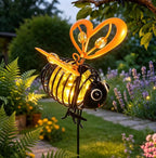 Solar Hanging Bee Light with Warm Amber Glow for Garden Decor