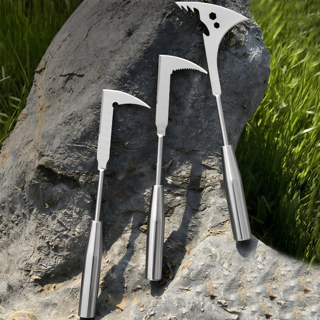 Stainless Steel Gap Weeding Tool – L-Shaped Hand Weeder for Clearing Grass Between Pavers, Yard Cracks, Terraces and Garden Paths