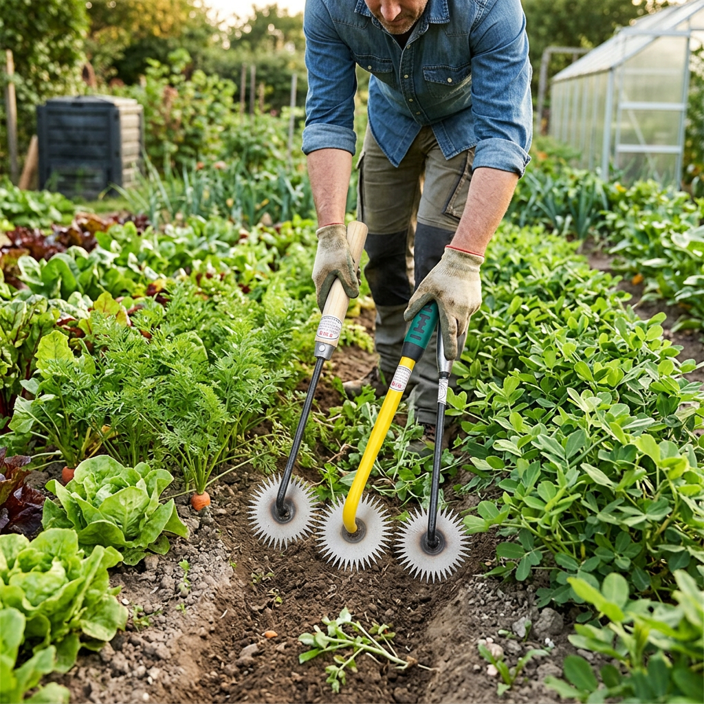Manual Garden Weed Remover – Portable Sunflower Hoe and Rake Tool for Lawn Care, Soil Loosening and Convenient Outdoor Weeding