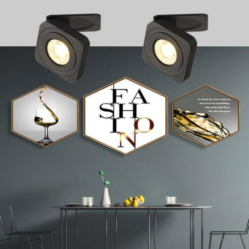 Adjustable LED Ceiling Spotlight Square Surface Mount Light