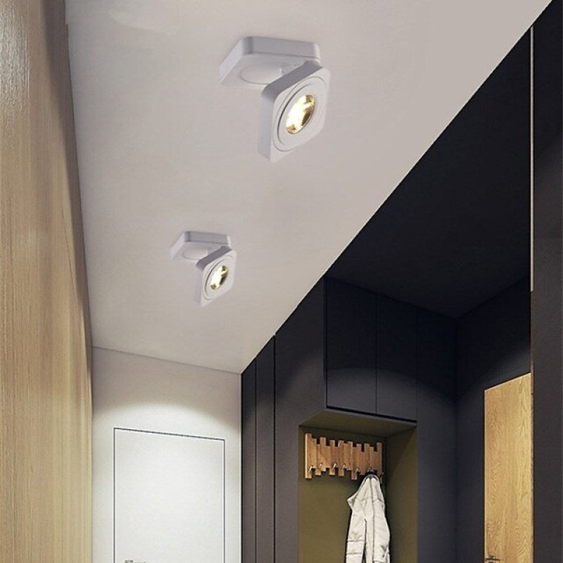 Adjustable LED Ceiling Spotlight Square Surface Mount Light