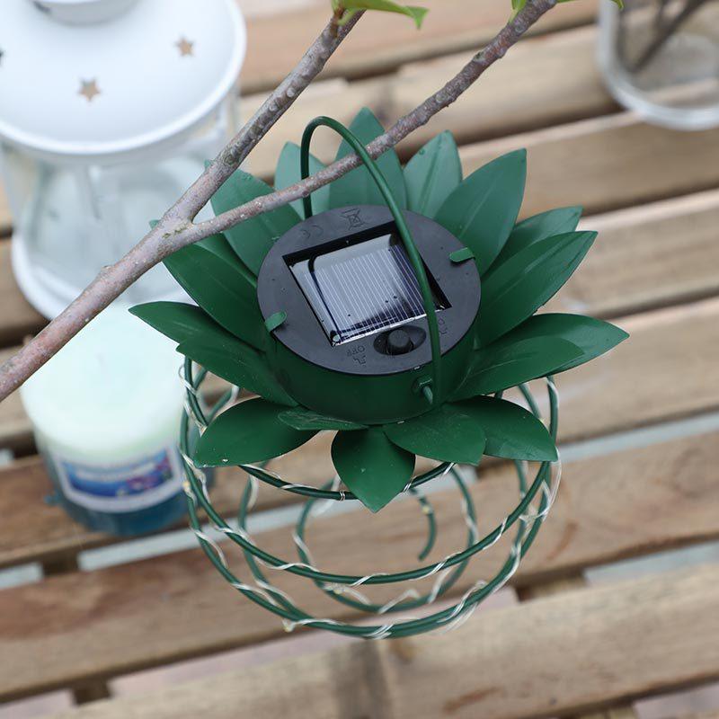 Solar Pineapple Hanging Lantern, Warm White LED Outdoor Garden Light