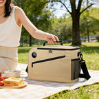 Insulated Lunch Cooler with Digital Temperature Display & Multiple Compartments
