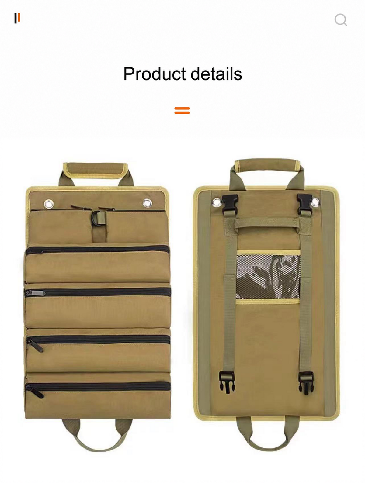 Hanging Tool Bag with 6 Zipper Pockets for Garage & Workshop