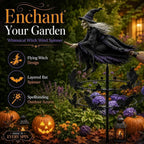 Halloween Witch Wind Spinner Outdoor Metal Garden Decor