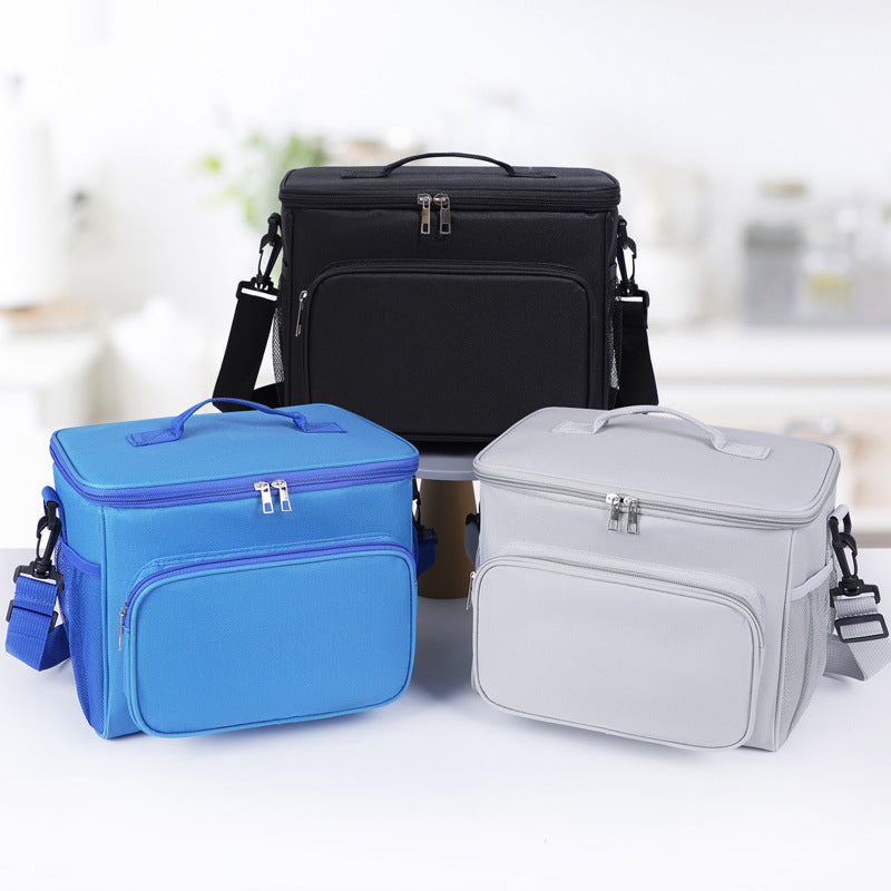 Insulated Lunch Cooler Bag with PEVA Lining & Shoulder Strap