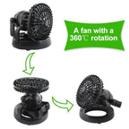 Portable Camping Fan with LED Light | Battery Powered Outdoor Fan