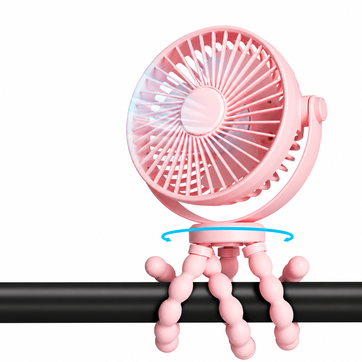 Portable Clip-On Fan with Flexible Tripod Legs for Home Travel Office