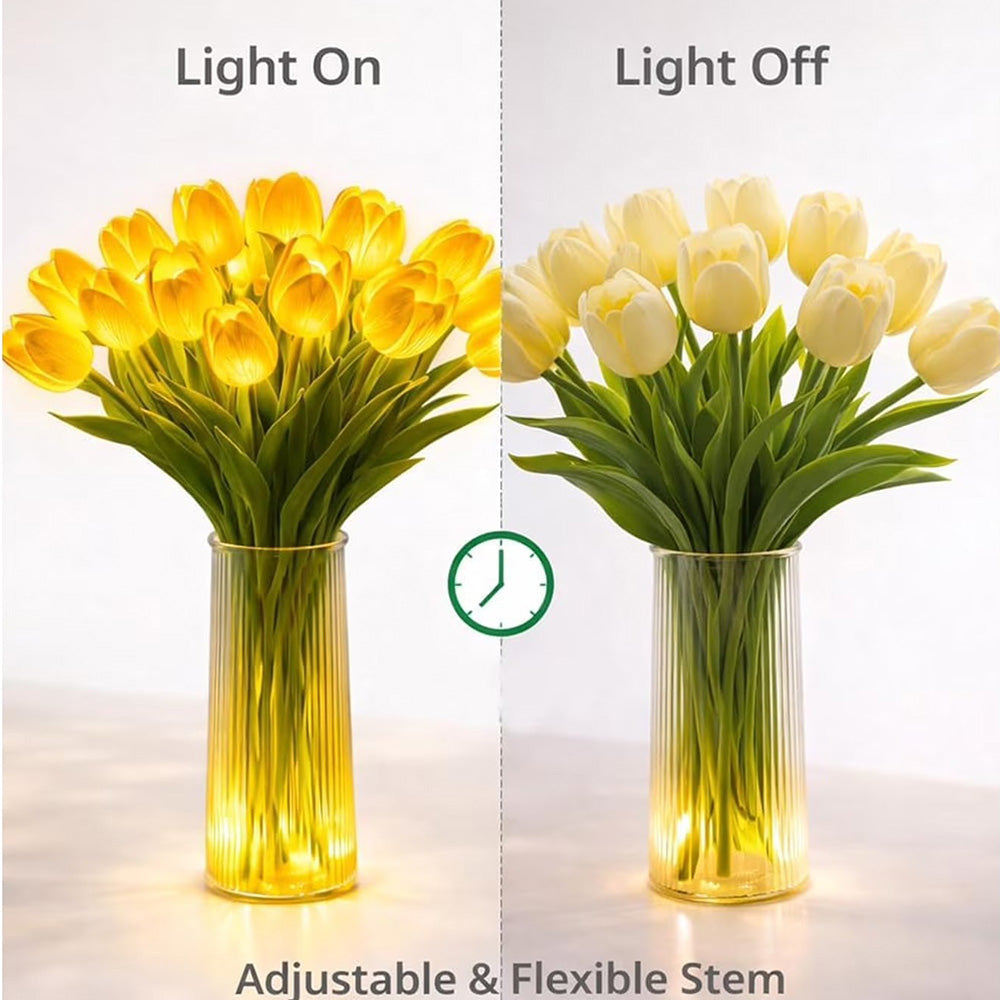 LED Tulip Light Bouquet with 15 Flowers, Romantic Home Decor Lamp