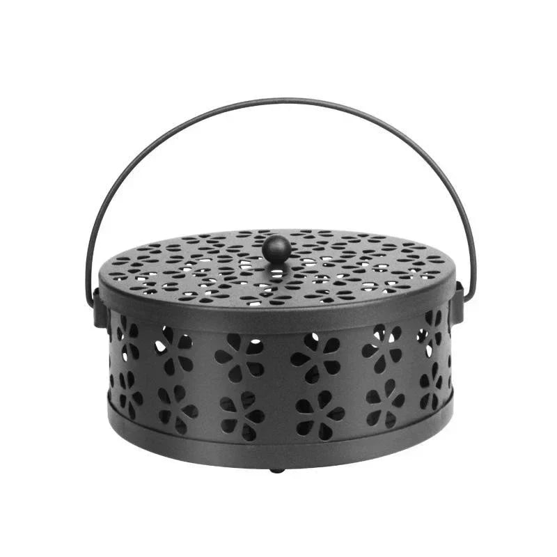 Metal Mosquito Coil Holder Tray with Handle, Outdoor Incense Burner