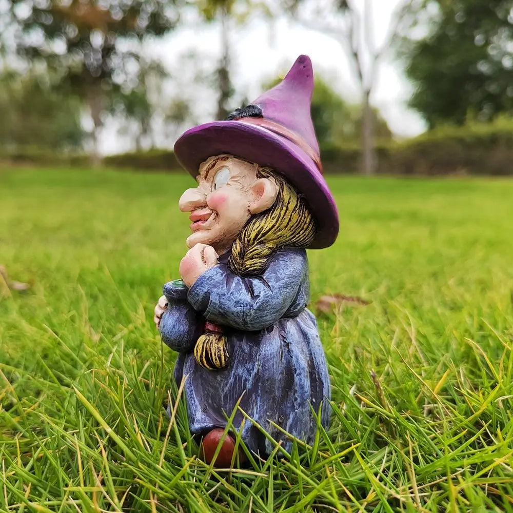 Resin Witch Statue Waterproof Indoor Outdoor Halloween Decor
