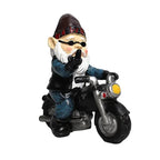 Motorcycle Garden Gnome Statue – Funny Resin Dwarf Outdoor Yard Decor