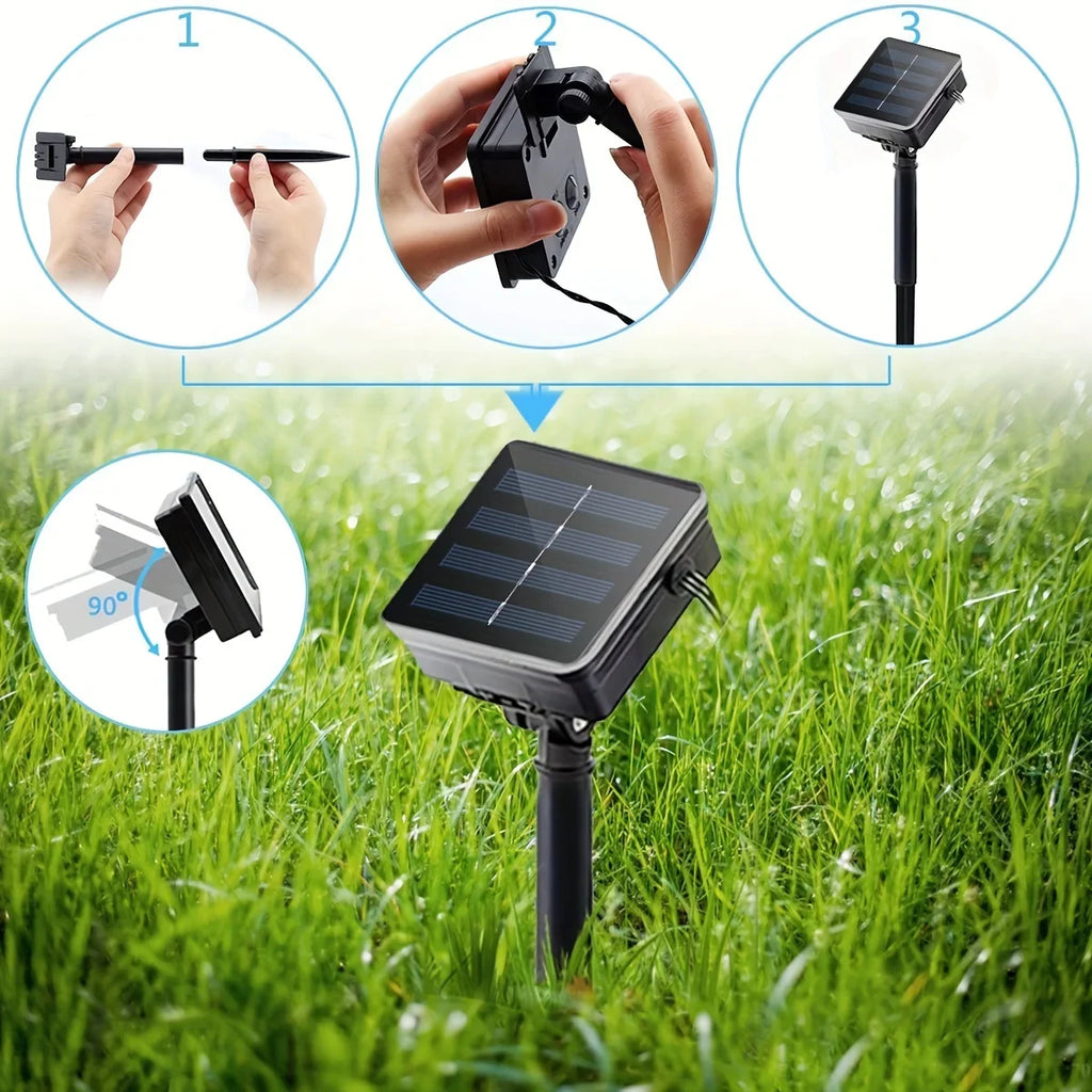Solar Rope Light, 5m Solar Powered LED Outdoor Garden String Light