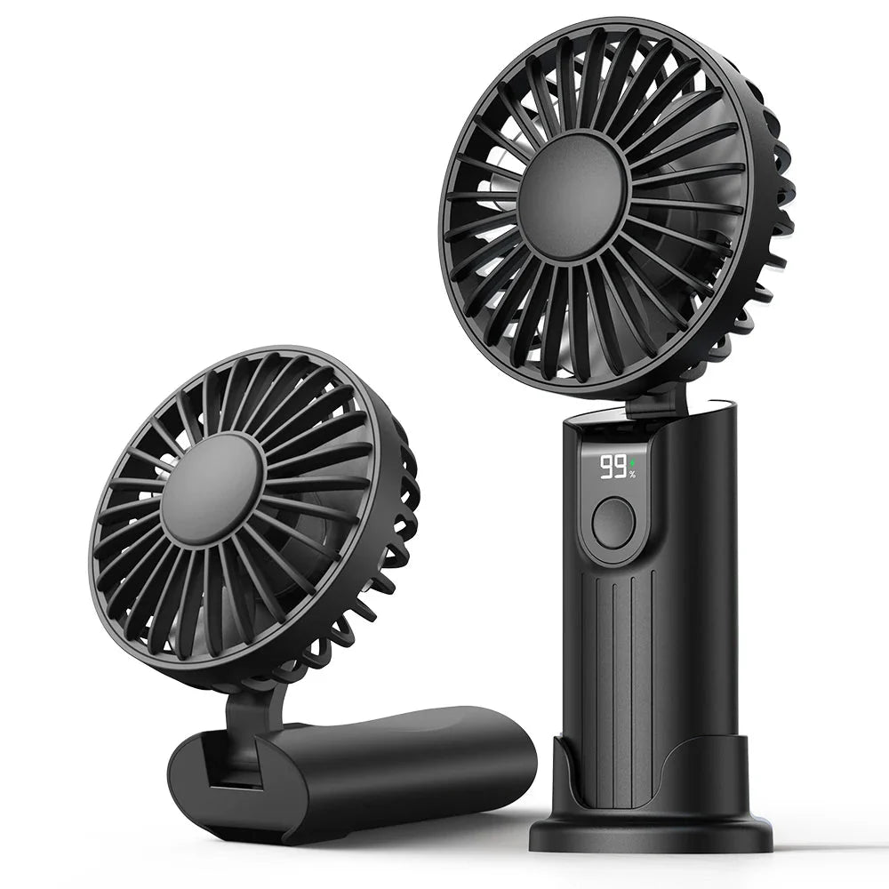 Mini USB Rechargeable Fan – 5000mAh 3-Speed Handheld Pocket Fan