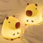 Cute Capybara Silicone Night Light | Soft Rechargeable Bedside Lamp