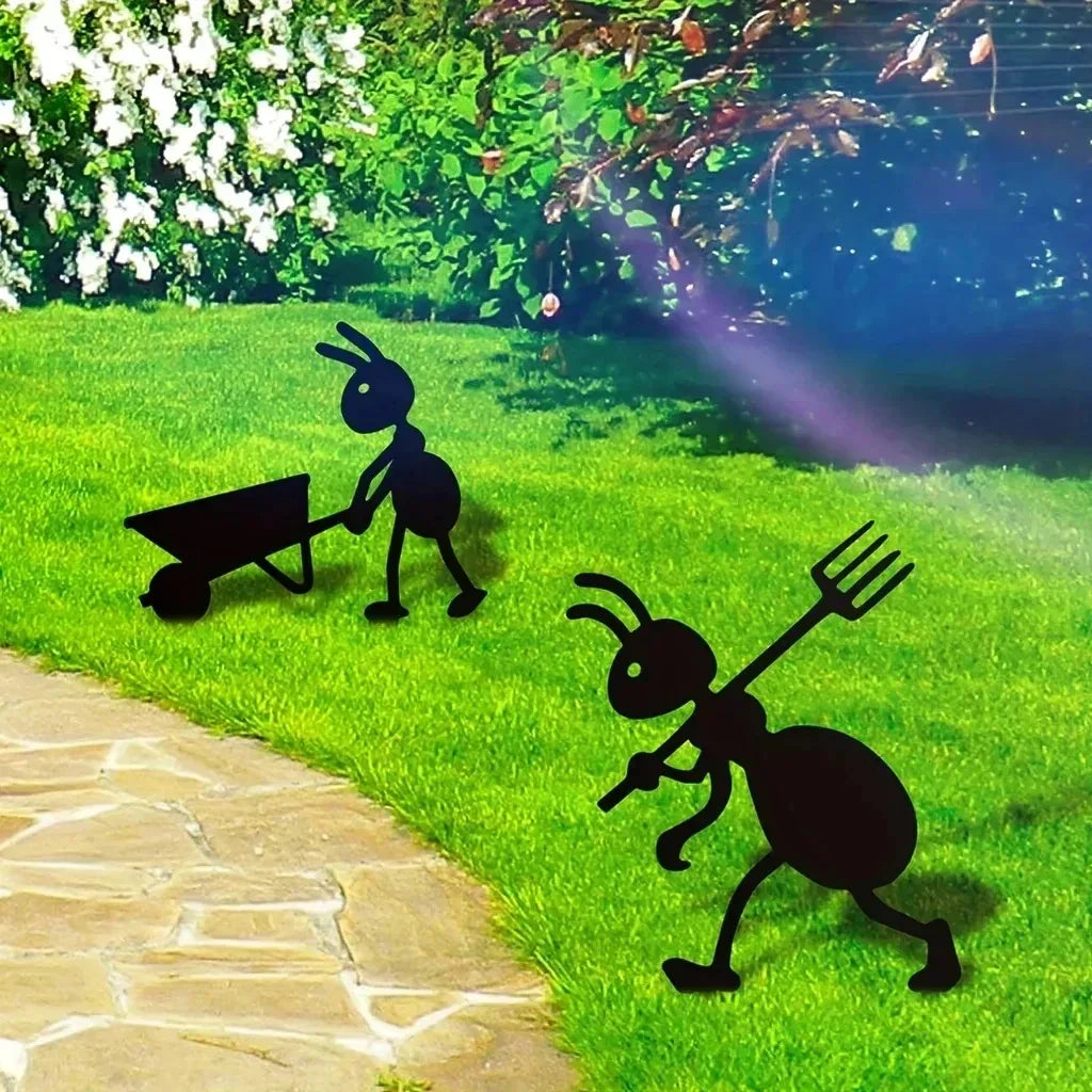 Ant Garden Decor Metal Yard Ant Garden Stakes Lawn Art