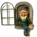Garden Gnome Resin Statue Naughty Elf Window Hugger Garden Decor Gift