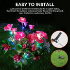 Solar Flower Lights LED Azalea Outdoor Garden Yard Path Lighting