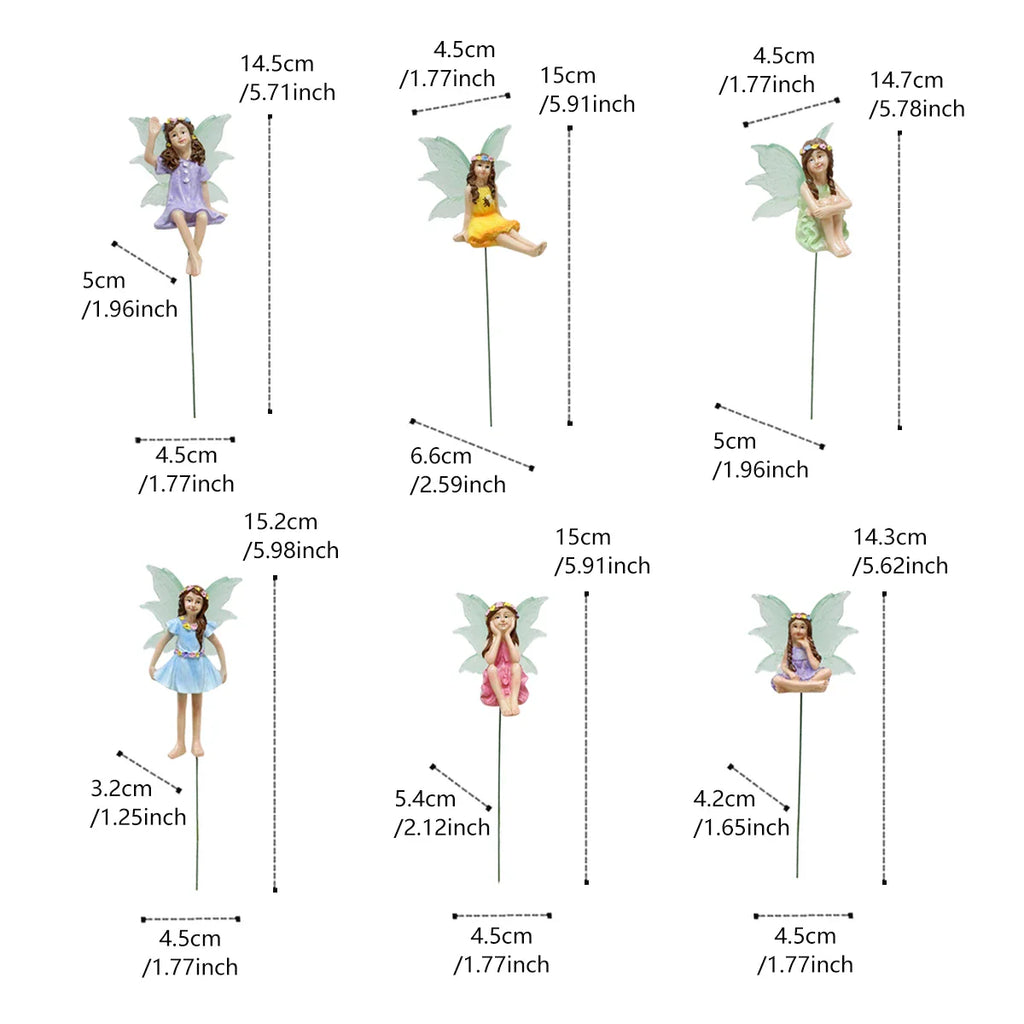 Fairy Garden Figurines 6pc Set Bonsai Miniature Decor