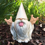 Funny Garden Gnome Statue – Resin Tongue Out Outdoor Patio & Yard Decor