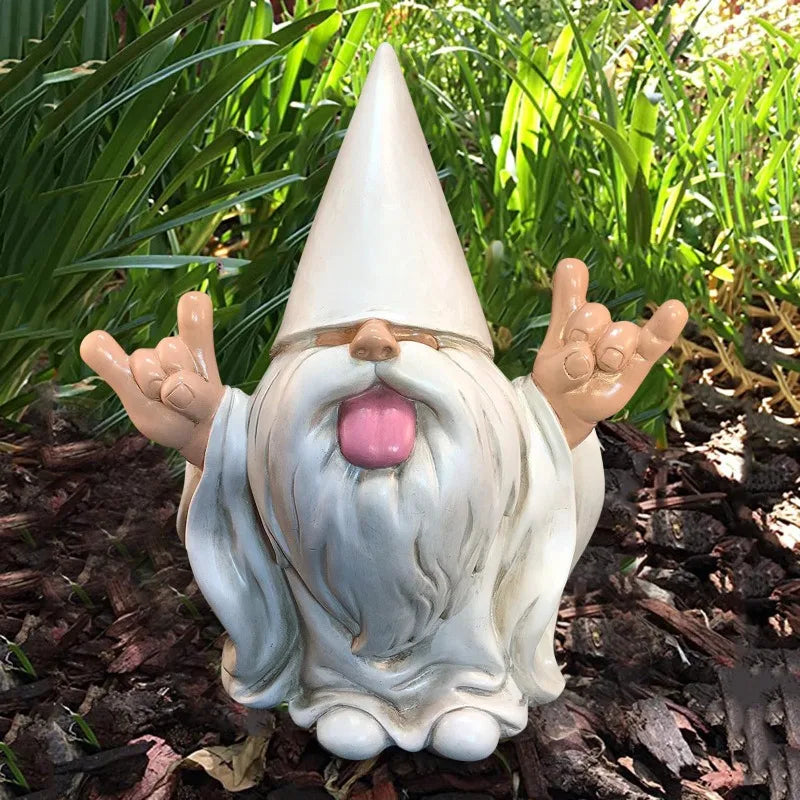 Funny Garden Gnome Statue – Resin Tongue Out Outdoor Patio & Yard Decor
