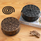 Metal Mosquito Coil Holder Tray with Handle, Outdoor Incense Burner