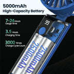Mini USB Rechargeable Fan – 2400/5000mAh 3-Speed Handheld Pocket Fan