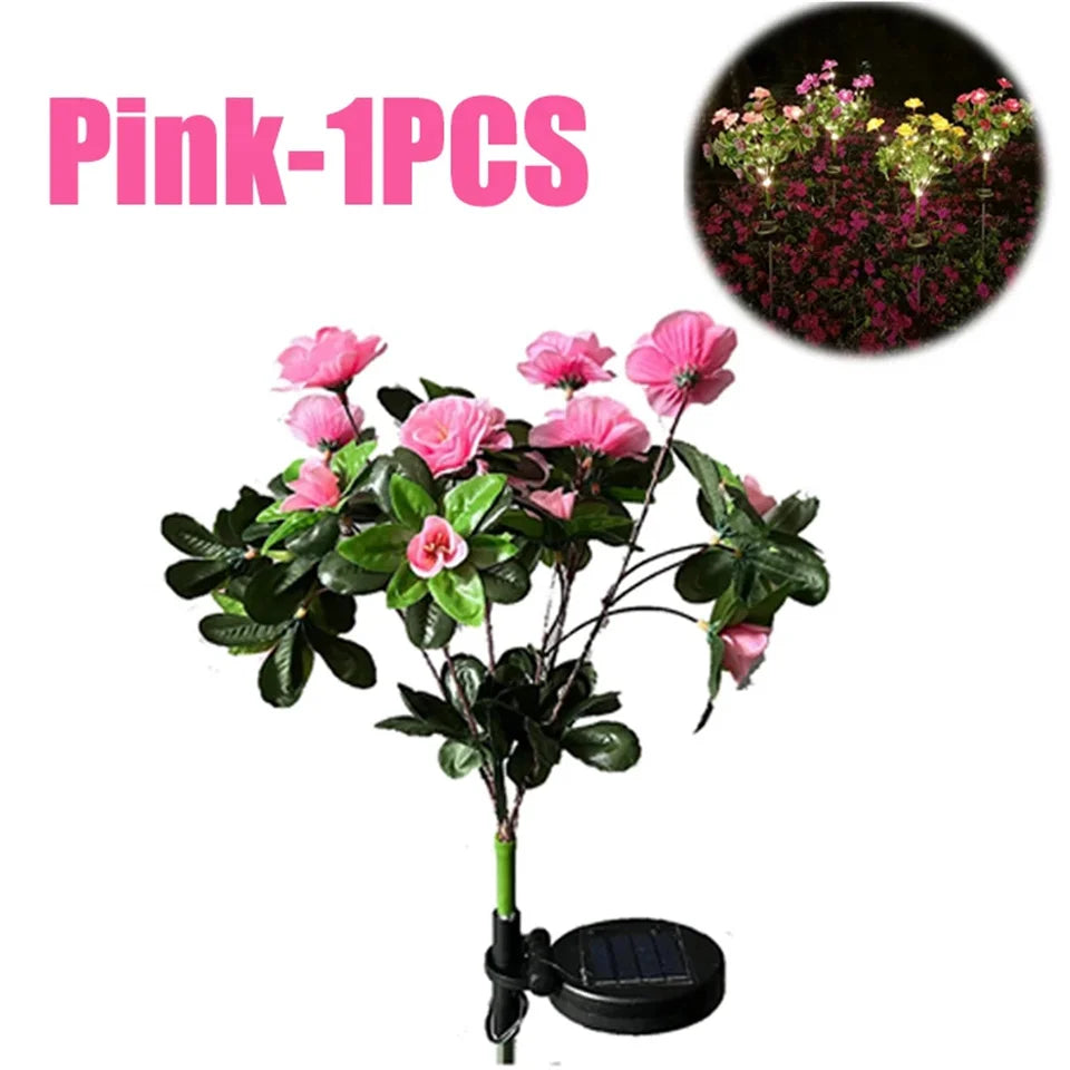 Solar Flower Lights LED Azalea Outdoor Garden Yard Path Lighting